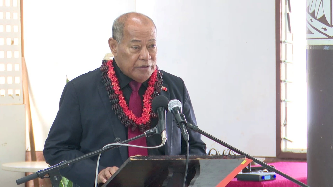 Deputy Prime Minister, Hon. Samiu Vaipulu delivering the keynote address